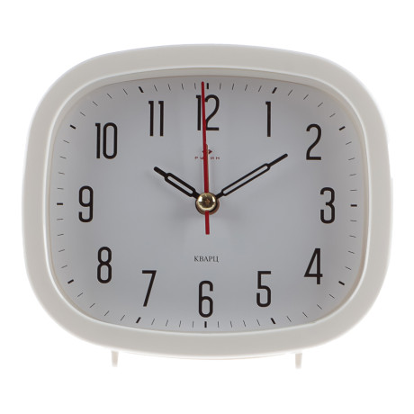 Будильник кварц, корпус белый "Классика" 12,5х10,5x30см, арт.В5-003