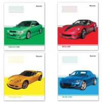 Тетрадь 48л. BRAUBERG офсет, кл., обл. мел. карт., Авто (4 вида), 401282