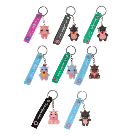 Игрушка брелок "Бегемотики", 6,5х6,5х9см полипропилен, микс