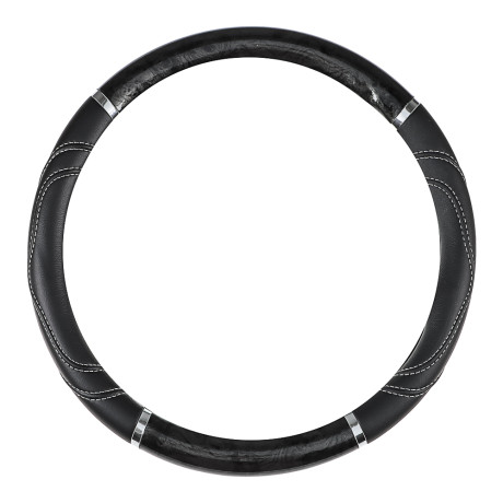 NG Оплетка руля, экокожа, со вставками "темное дерево", черный, разм. (М)