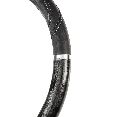 NG Оплетка руля, экокожа, со вставками "темное дерево", черный, разм. (М)