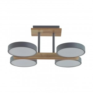 LUMION 8031/72CL LEDIO LN25 серый, дерево/акрил люстра св/д управл. 72W 2K-4K-6K пульт ДУ PLATO