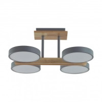 LUMION 8031/72CL LEDIO LN25 серый, дерево/акрил люстра св/д управл. 72W 2K-4K-6K пульт ДУ PLATO