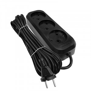 UNIVersal сет. удлинитель ПВС 2х0.75 3роз. 5м 6А черный У6-639M 2006