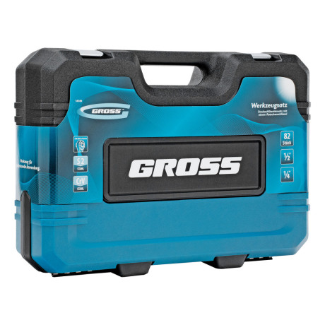 Набор инструментов, 1/4", 1/2", CrV, 120 зубьев, 82 предмета Gross