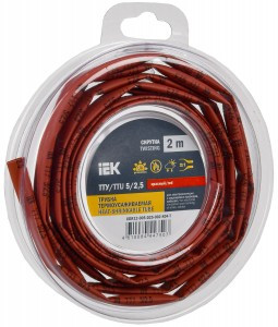 IEK термоусадка трубка ТТУ нг-LS 5/2,5 красная (2м/упак, цена за уп) ТУТ UDR12-005-D25-002-K04-T