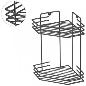 Полка для ванной угловая 2 яруса,ГРАФИТ,20,5*20,5*31,5см,металл,термопласт покрыт,310869/ Рыжий кот