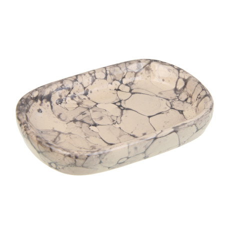 VETTA Мыльница, 13,5x9x2,5 см, керамика, "Космос", мрамор молочный