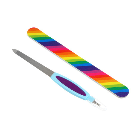 ЮНИLOOK Набор маникюрный 2 пр. (пилка металлическая с триммером, пилка наждачная), арт.10-5