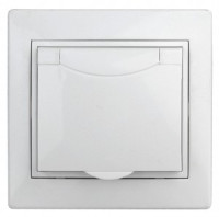 ЭРА Intro Plano роз. СУ 1 мест. (керамика, земля, крышка, штор.) 16А без лапок, белый 1Э-207-01 2924