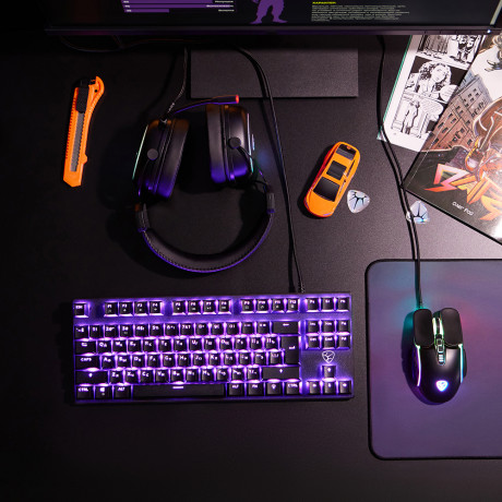 BY Игровая клавиатура проводная механическая Buckler TKL 87 кл., Outemu "Brown", RGB, 2м