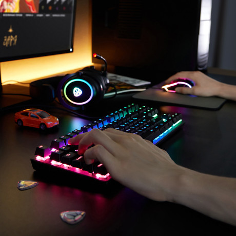 BY Игровая клавиатура проводная механическая Buckler TKL 87 кл., Outemu "Brown", RGB, 2м