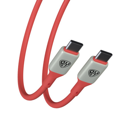 BY Кабель для зарядки Space Cable Pro Type-C - Type-C, 1м, 5А, Быстрая зарядка, штекер металл, крас.