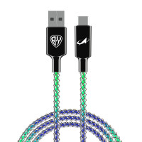 BY Роскосмос Кабель для зарядки MAGIC LIGHT Type-C, 1м, Быстрая зарядка 3А, QC, PD 20W, подсветка