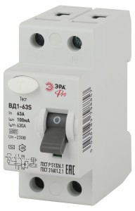 ЭРА Pro УЗО ВД1-63S Селективное 1P+N 63А 100mA NO-902-152 8857