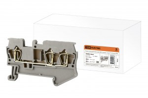 TDM зажим клеммный безвинтовой (ЗКБ) 3 вывода 1,5 мм2 17,5А серый (земля) (50!) SQ0822-0022