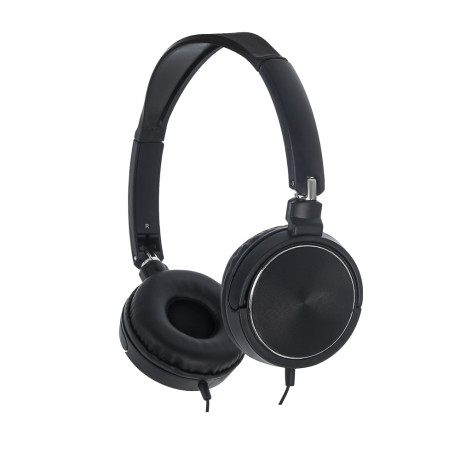 Наушники проводные накладные FORZA SonicWave, поворотные, пластик, кабель 120 см, чёрный