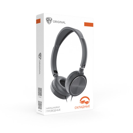 Наушники проводные накладные FORZA SonicWave, поворотные, пластик, кабель 120 см, чёрный
