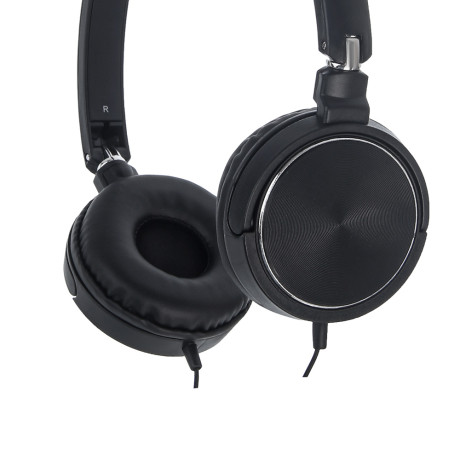 Наушники проводные накладные FORZA SonicWave, поворотные, пластик, кабель 120 см, чёрный