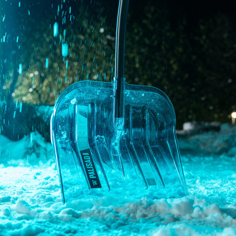 Лопата для уборки снега, поликарбонат, 475х400х1385мм, алюминиевый черенок, ПВХ оплетка, LUXE Palisad