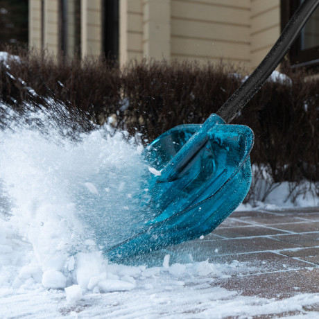 Лопата для уборки снега, поликарбонат, 475х400х1385мм, алюминиевый черенок, ПВХ оплетка, LUXE Palisad