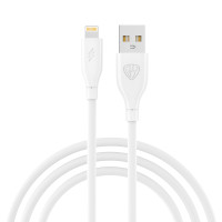 BY Кабель для зарядки Эко iP, 1м, Быстрая зарядка 2.4А, 12W, прорезиненный, белый