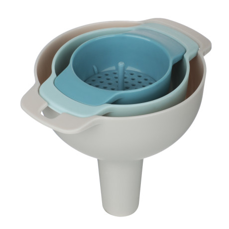 Набор воронок с фильтром, 4 пр. (воронка 8,5x8см/10x9см/12,5x10см, фильтр 4,5см) РР