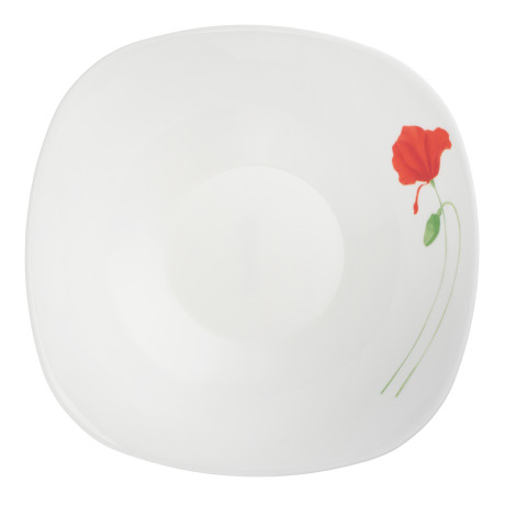 MILLIMI Маки Салатник, опаловое стекло, 770мл, 19х6см, квадратная форма