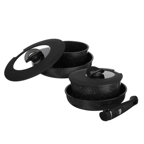 SATOSHI Нера Наб. пос. 7пр, сков.24/26см; ковш1,7л; кастр. 2,8л; +крышки, съем. руч. а/п мрамор, инд