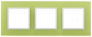 ЭРА 14 Elegance рамка СУ 3 мест.стекло, лайм+бел 14-5103-26 5503