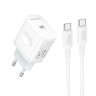 Сетевое зарядное устройство с кабелем BOROFONE модель BA99A, USB-C PD 20Вт, каб С-С цвет: белый
