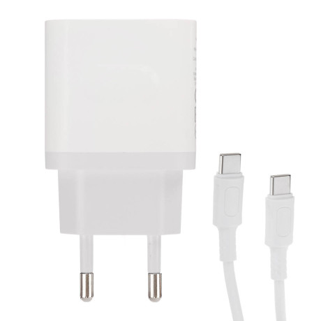 Сетевое зарядное устройство с кабелем BOROFONE модель BA99A, USB-C PD 20Вт, каб С-С цвет: белый