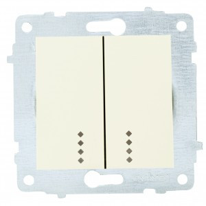 OVIVO мех. выкл. СУ 2 кл. 10А (инд.) крем (ко всем рамкам) 600-000202-203