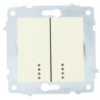 OVIVO мех. выкл. СУ 2 кл. 10А (инд.) крем (ко всем рамкам) 600-000202-203