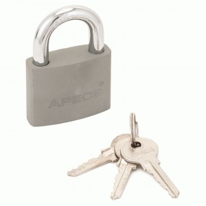 Замок навес Апекс PD-02-32 чугун, Ш21*В51мм, дуж d=5мм автомат, 3анг кл. Блистер(192,6)