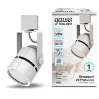Gauss св-к трековый на шинопр. GU10 220V IP20 60x145 цилиндр бел 1-фазный TR012