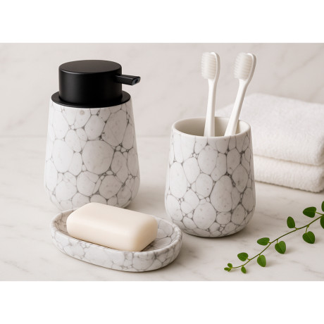 VETTA Мыльница, 13,5x9x2,5 см, керамика, "Космос", мрамор белый