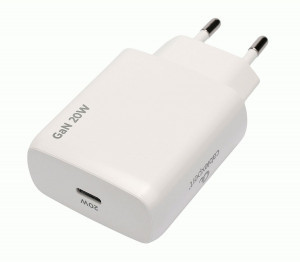 Зарядное устройство Cablexpert 20Вт GaN, 3А, QC4.0/PD, 1xType-C, белый, пакет