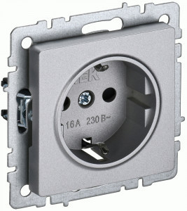 IEK BRITE мех. роз. СУ земля  16А РС11-1-0-БрА алюм. BR-R11-16-K47