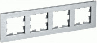 IEK BRITE Рамка СУ 4 мест. РУ-4-1-БрА металл алюм. BR-M42-M-K47