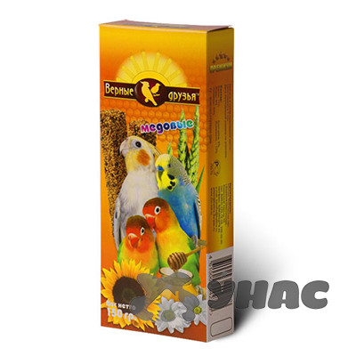 Верные друзья Лакомство для попугаев Медовое 150г x15