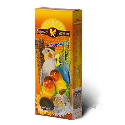 Верные друзья Лакомство для попугаев Медовое 150г x15