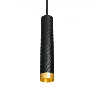 WOLTA св-к подвесной. LINEA IP20 под лампу GU10 черный/золото D55x280 WSL-GU10/P09BG