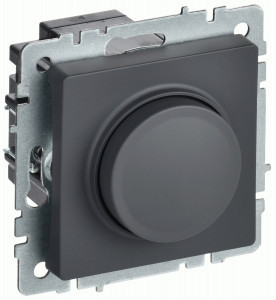IEK BRITE мех. диммер СУ 1 мест. (600Вт) СС10-1-0-БрГ пластик графит BR-D20-0600-K53