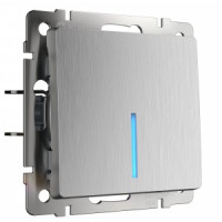 Werkel мех. выкл. СУ 1 кл. 10A проходной (инд.) (серебряный рифленый) W1112109 a051361