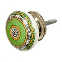 Ручка керамическая для мебели Восточный узор зел/золотой (в кор 6 шт, цена за шт) BLUMEN HAUS