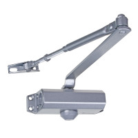 ЕРМАК Доводчик дверной для дверей массой 25-45 кг, размер 132*19, цвет серебро