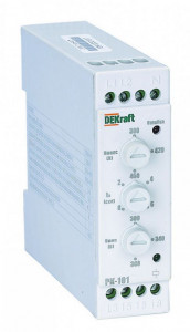 DEKraft реле контроля фаз РК-101 380В тип 02, 1 перекл. конт. (обрыв, перекос, черед. фаз) 23301DEK