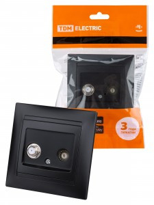 TDM Лама роз. СУ TV + SAT (F-разъем) 0-2400МГц графит SQ1815-0620