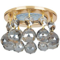 Ecola CR1002 MR16 GU5.3 св-к большие хрустал. Подвес Тонир/Золото 84x90 FD16RVECB (10!)